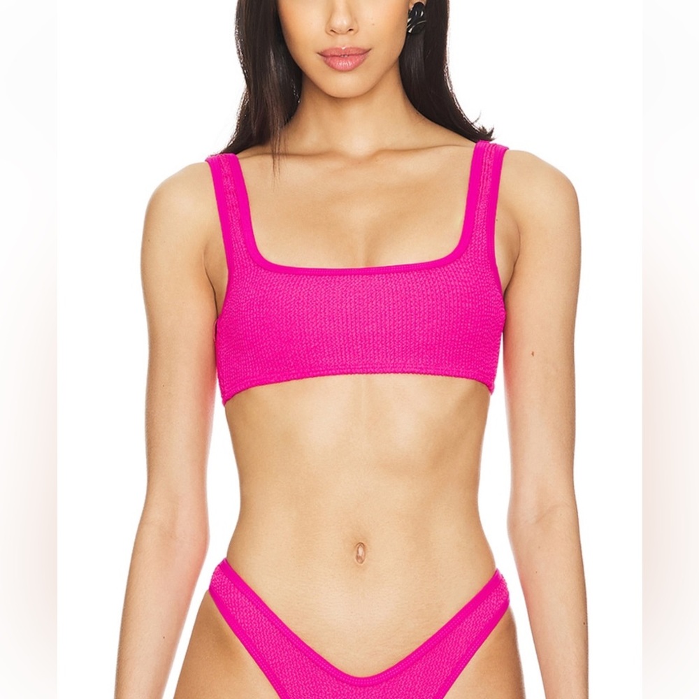 Good American Always Fits Khloe Scoop Bikini Top in Pink Glow XXS/XS NEW $59